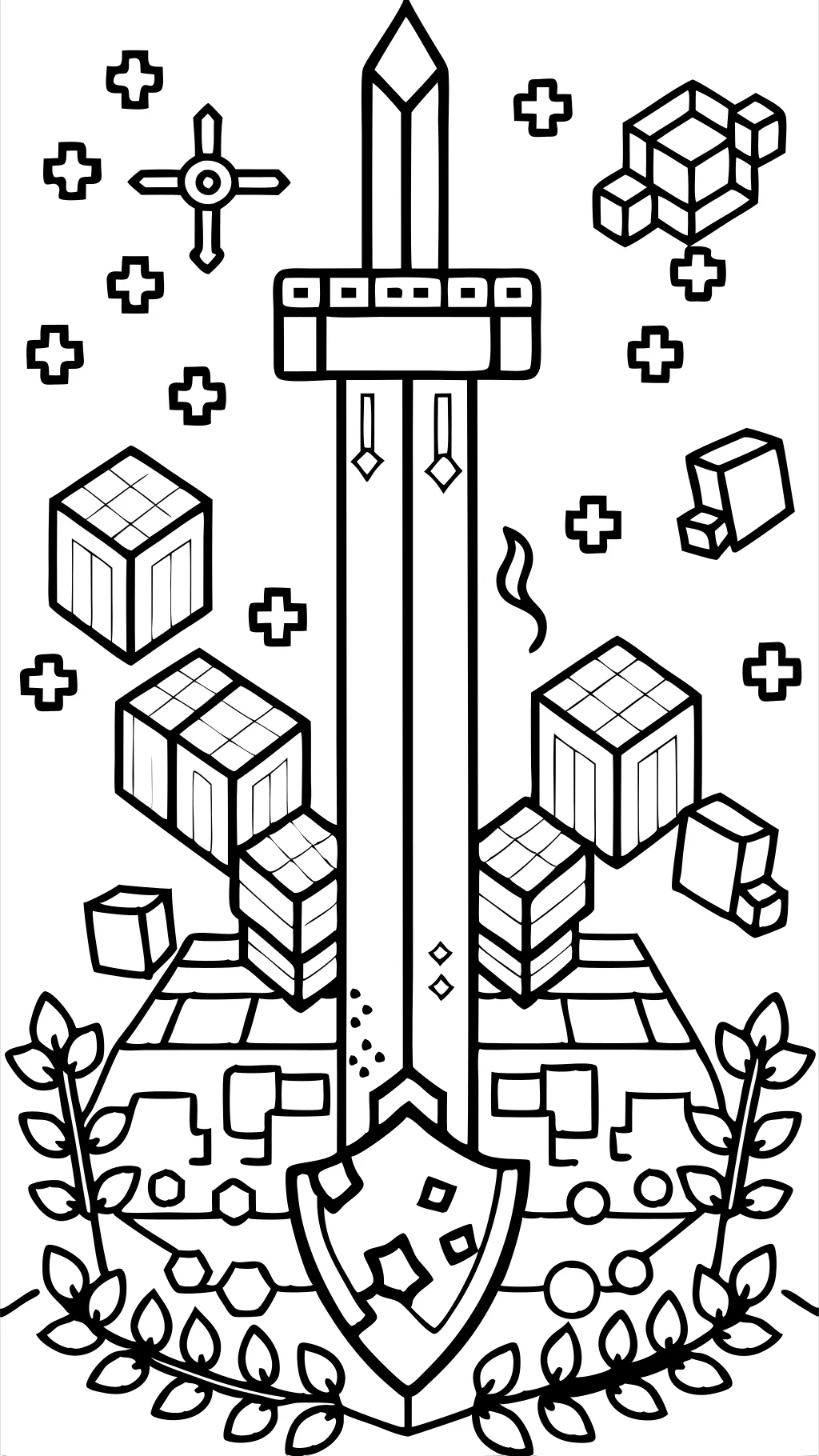 coloring pages minecraft sword